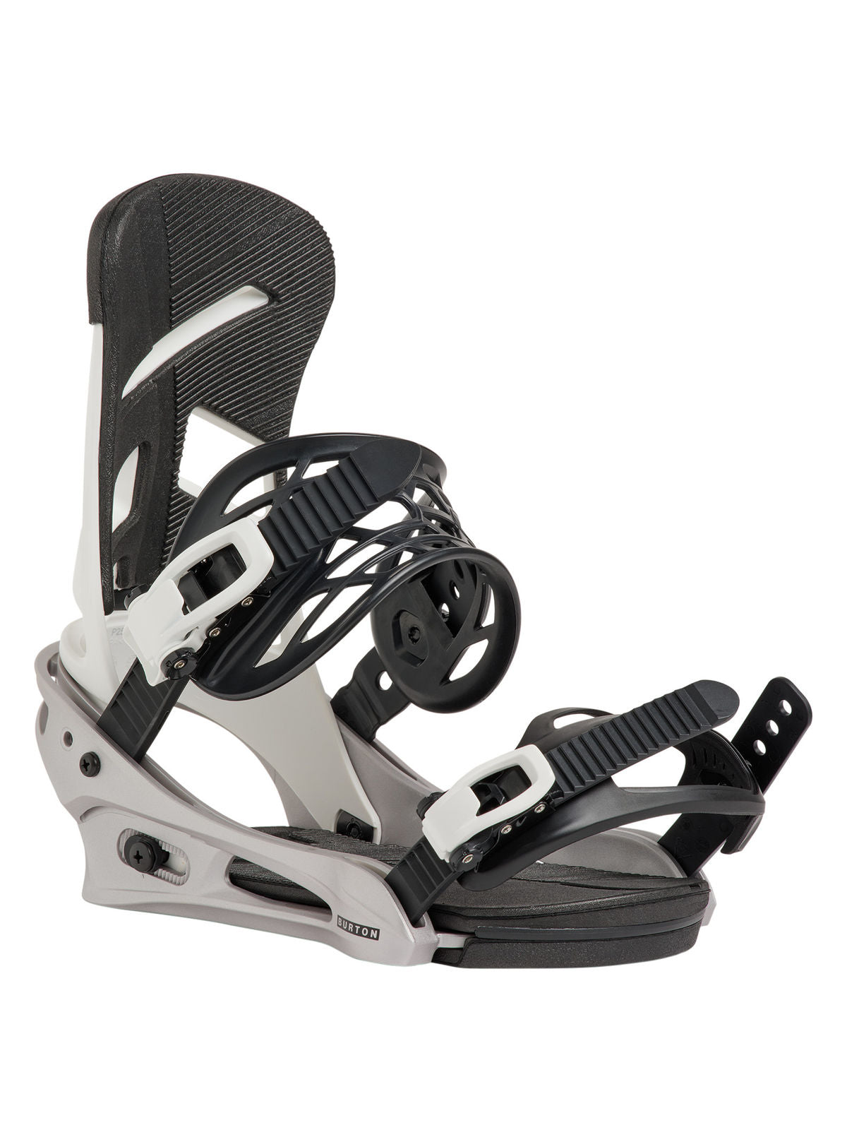 Men's Burton Mission Re:Flex Snowboard Bindings - White/Silver - Burton Bindings Strap - alternate view 2