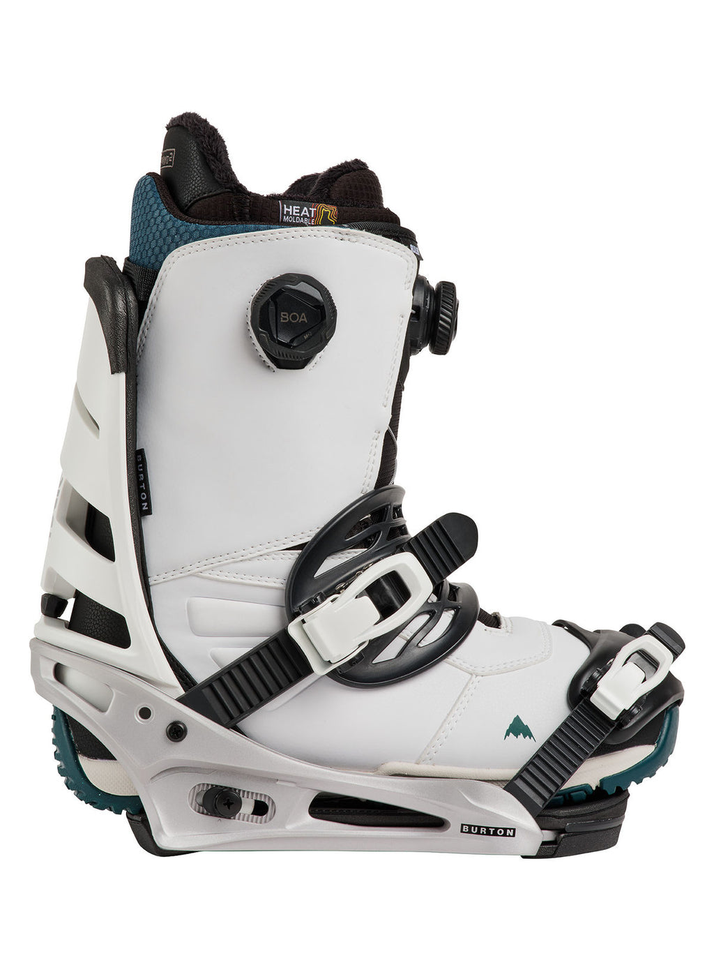 Men's Burton Mission Re:Flex Snowboard Bindings - White/Silver - Burton Bindings Strap - alternate view 5