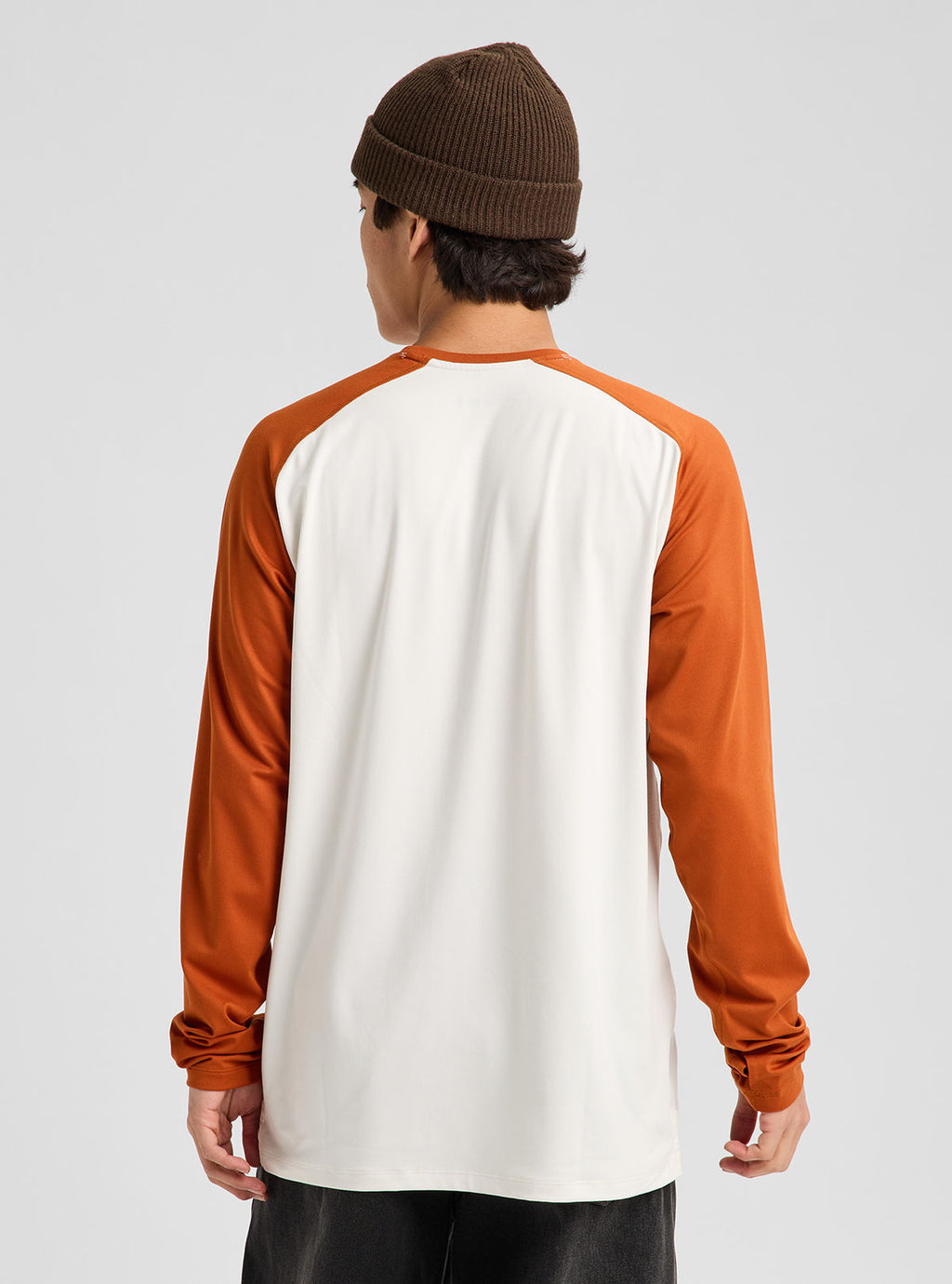 Men's Burton Roadie Base Layer Tech T-Shirt - Stout White/Spiced Chai - Burton Crew Neck Base - alternate view 5