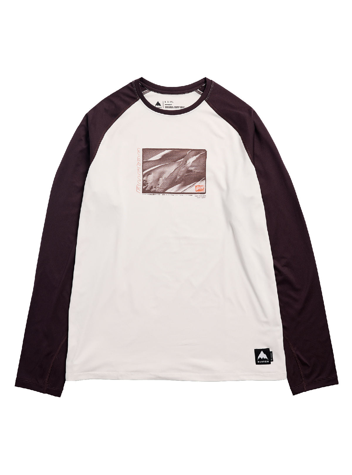 Men's Burton Roadie Base Layer Tech T-Shirt - Stout White/Bear Hug Brown - Burton Crew Neck Base