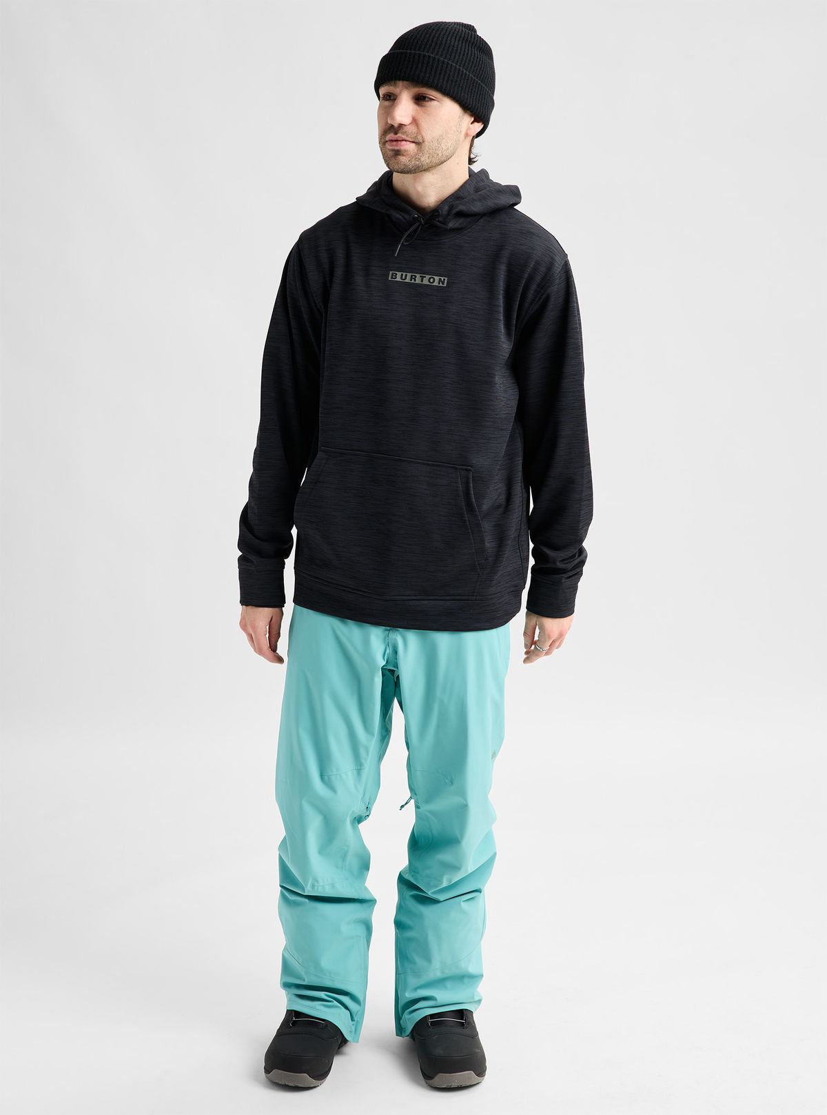 Men's Burton Oak Pullover Hoodie - True Black Heather - Burton Pullover Hoodie Apparel - alternate view 2