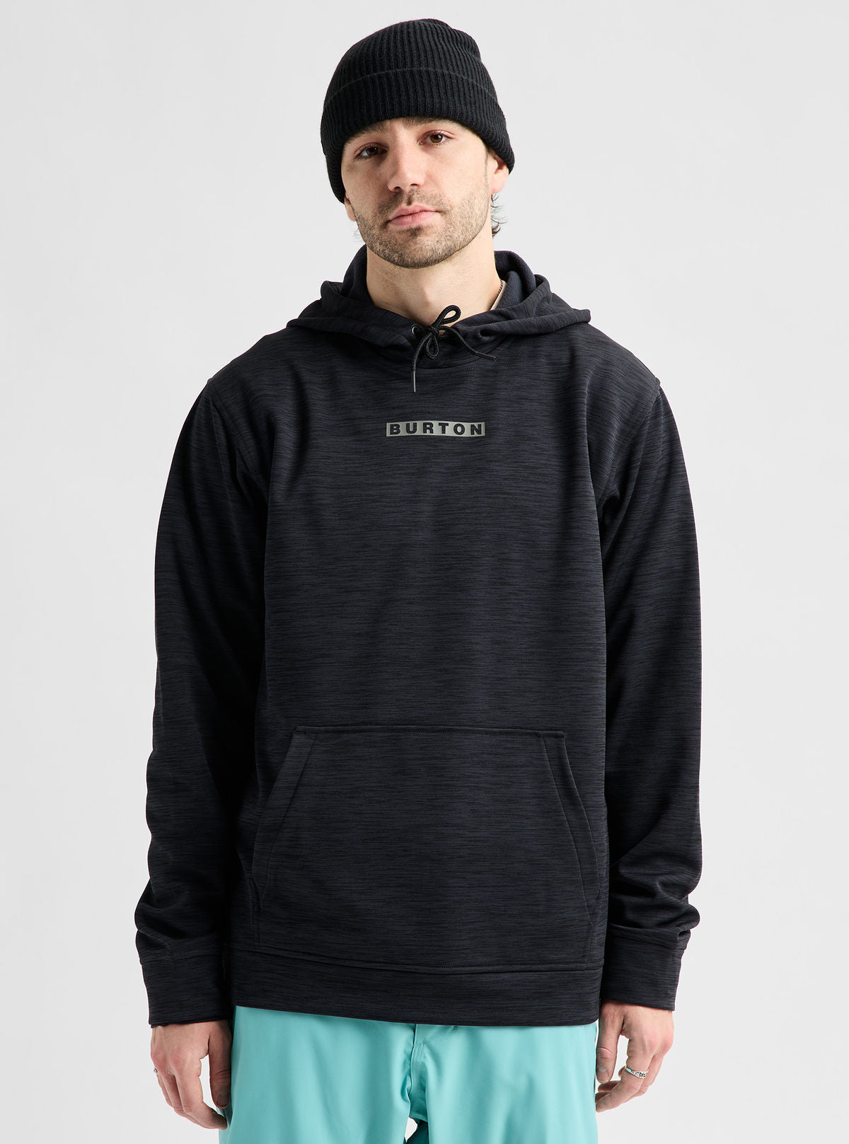 Men's Burton Oak Pullover Hoodie - True Black Heather - Burton Pullover Hoodie Apparel - alternate view 3