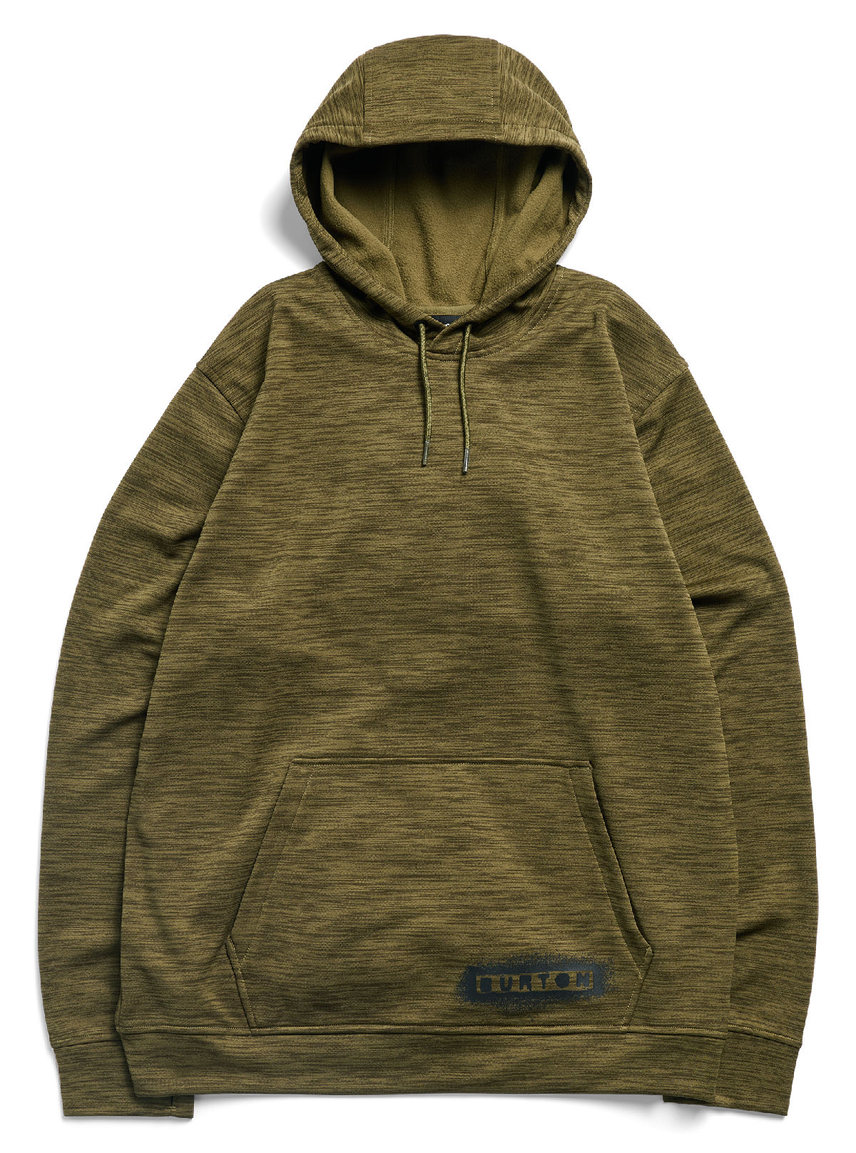 Men's Burton Oak Pullover Hoodie - Dried Moss Htr - Burton Pullover Hoodie Apparel