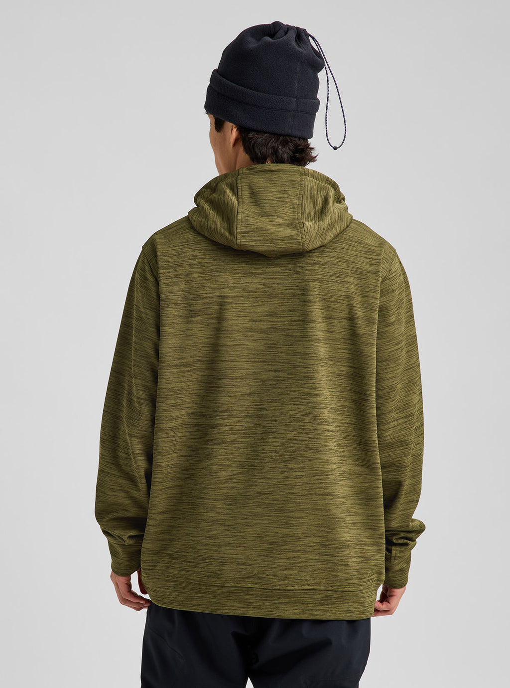 Men's Burton Oak Pullover Hoodie - Dried Moss Htr - Burton Pullover Hoodie Apparel - alternate view 4