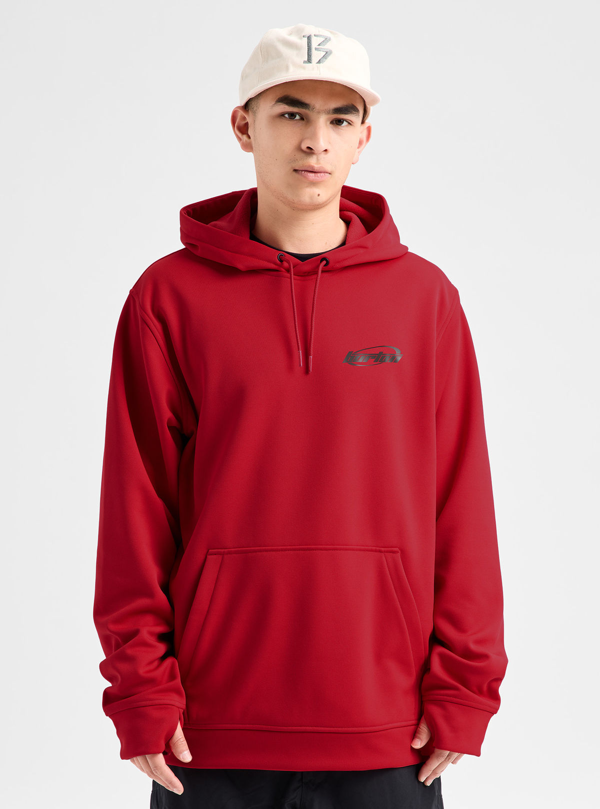 Men's Burton Oak Pullover Hoodie - Geranium Red - Burton Pullover Hoodie Apparel - alternate view 4