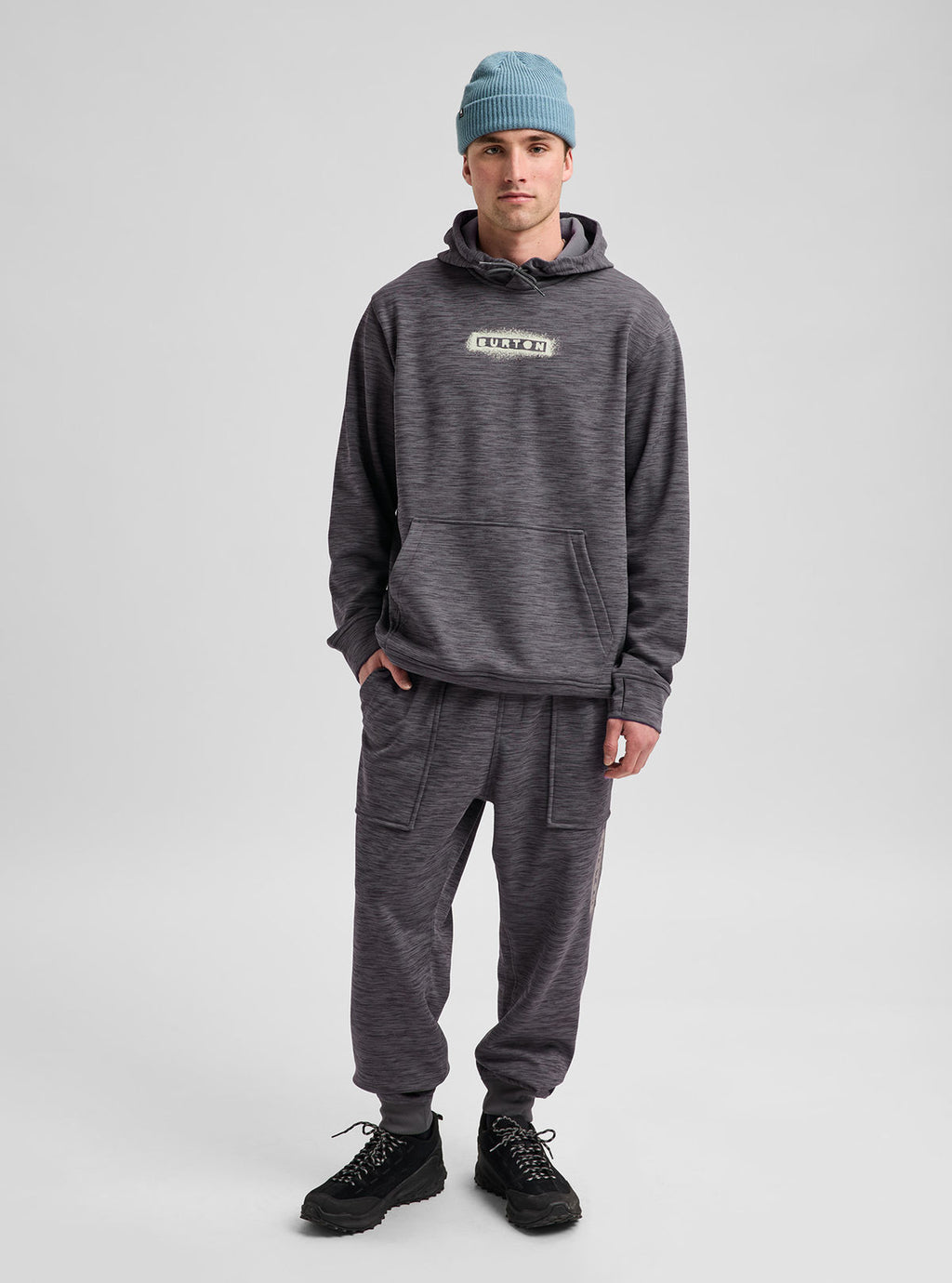Men's Burton Oak Pullover Hoodie - Gotham Gray Htr - Burton Pullover Hoodie Apparel - alternate view 3