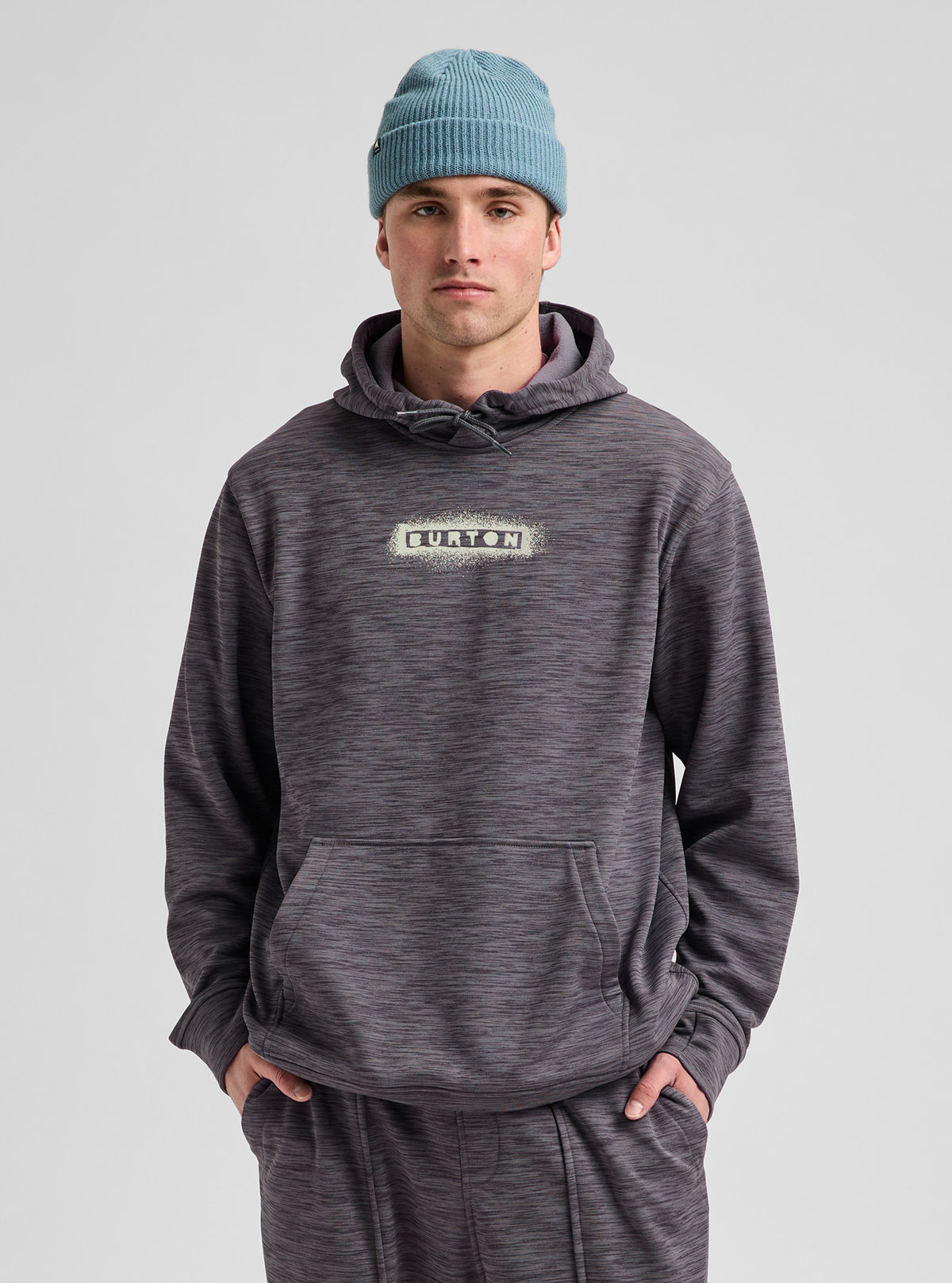 Men's Burton Oak Pullover Hoodie - Gotham Gray Htr - Burton Pullover Hoodie Apparel - alternate view 4
