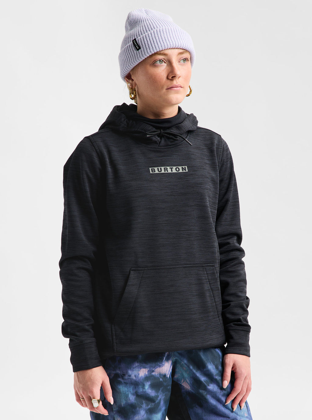 Women's Burton Oak Pullover Hoodie - True Black Heather - Burton Pullover Hoodie Apparel - alternate view 3