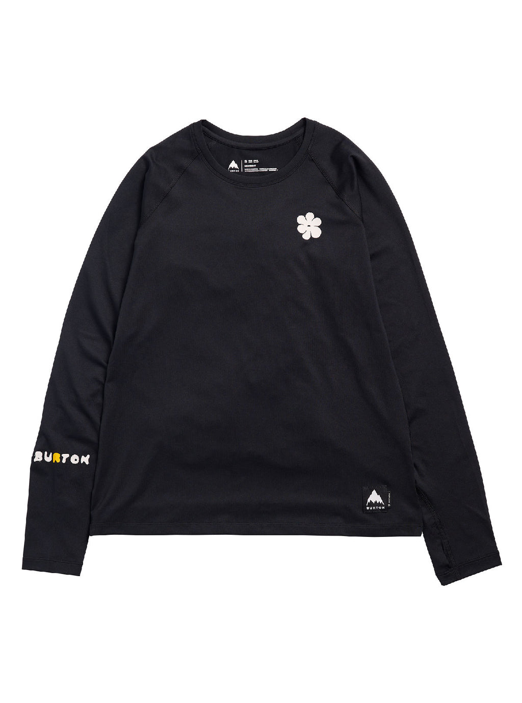 Women's Burton Roadie Base Layer Tech T-Shirt - True Black - Burton Crew Neck Base