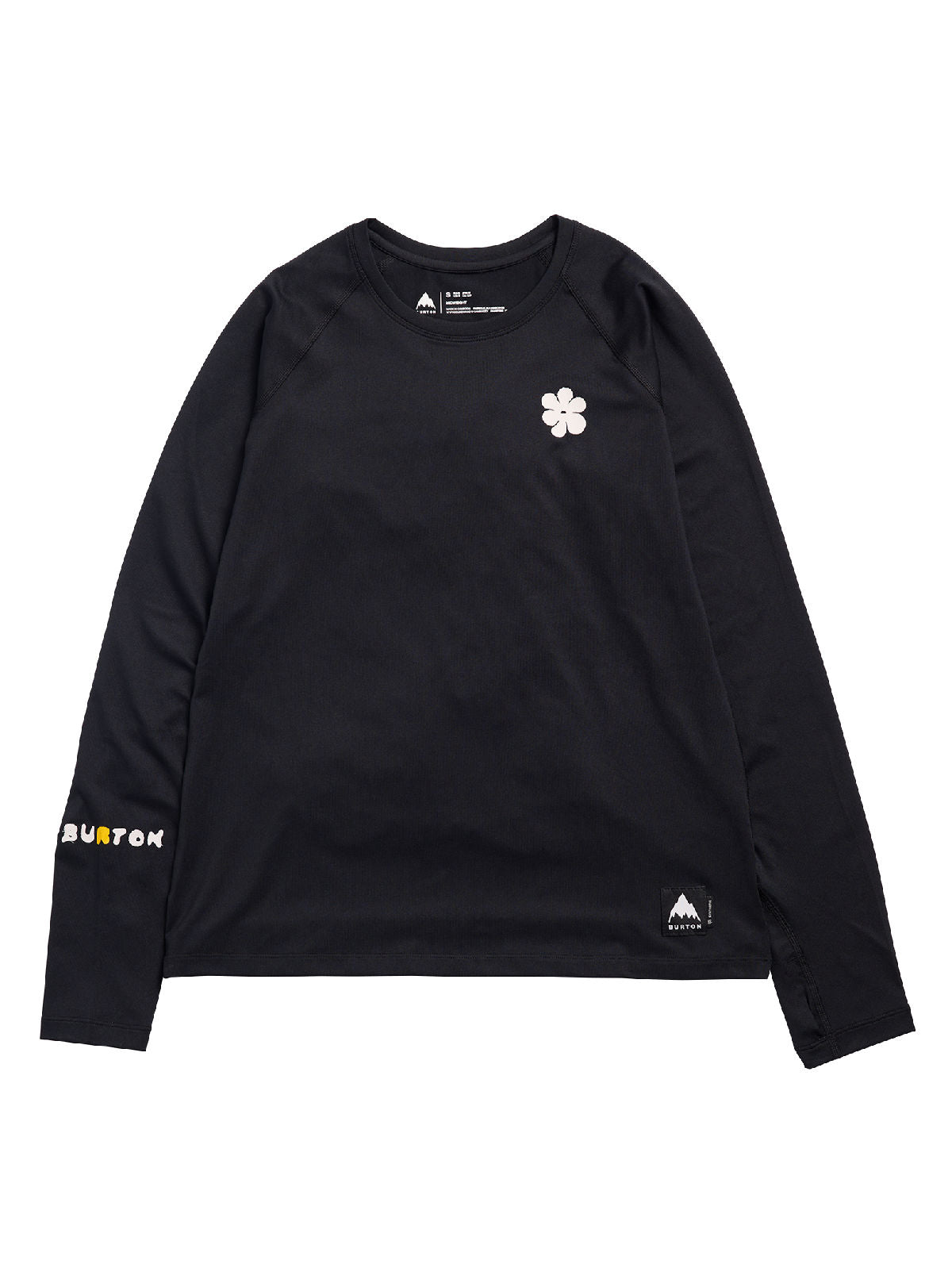 Women's Burton Roadie Base Layer Tech T-Shirt - True Black - Burton Crew Neck Base