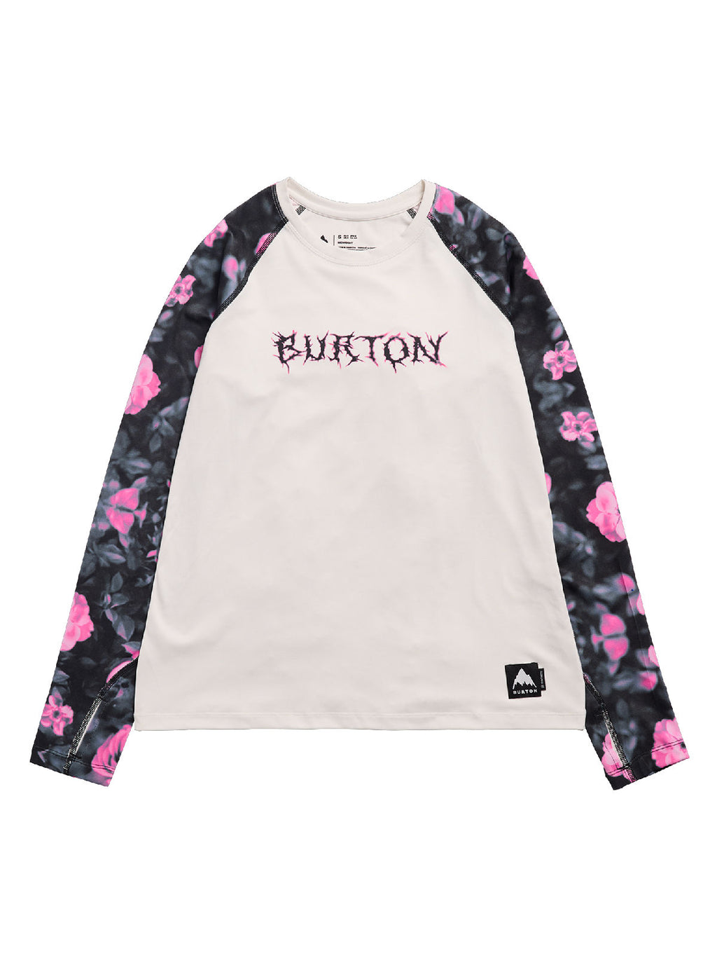 Women's Burton Roadie Base Layer Tech T-Shirt - Shockwave Floral/Stout White - Burton Crew Neck Base