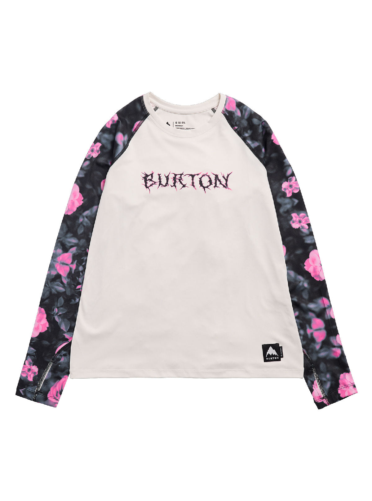 Women's Burton Roadie Base Layer Tech T-Shirt - Shockwave Floral/Stout White - Burton Crew Neck Base