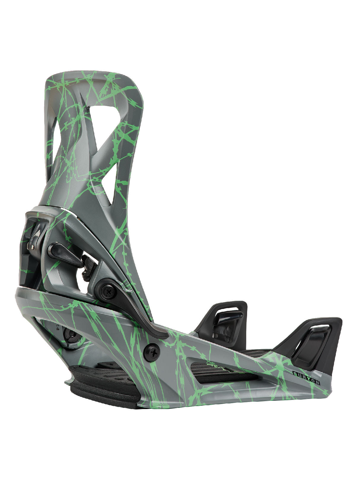 Men's Burton Step On Re:Flex Snowboard Bindings - Gray/Green Voltage - Burton Bindings Step On