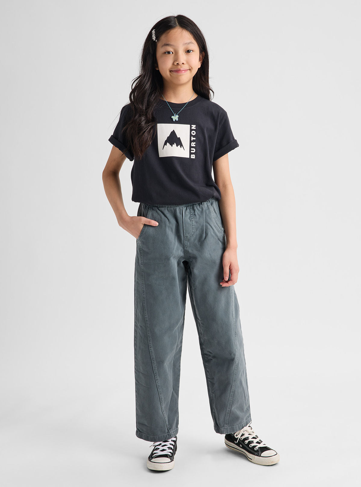 Kids' Burton Classic Mountain High Short Sleeve T-Shirt - True Black - Burton SS Tee Apparel - alternate view 2