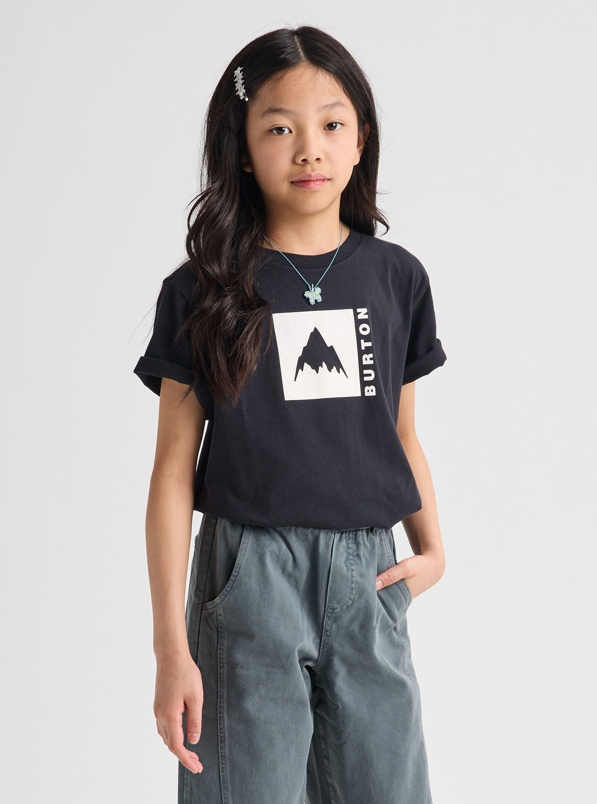 Kids' Burton Classic Mountain High Short Sleeve T-Shirt - True Black - Burton SS Tee Apparel - alternate view 3