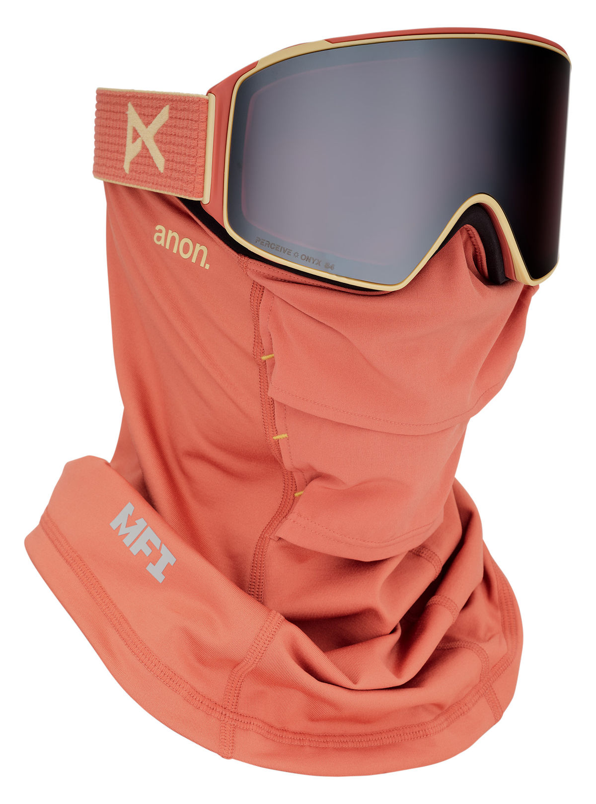 Anon M4 Goggles (Cylindrical) + Bonus Lens + MFI Face Mask - Terracotta / Perceive Sunny Onyx - Anon Magnatech Goggle - alternate view 5