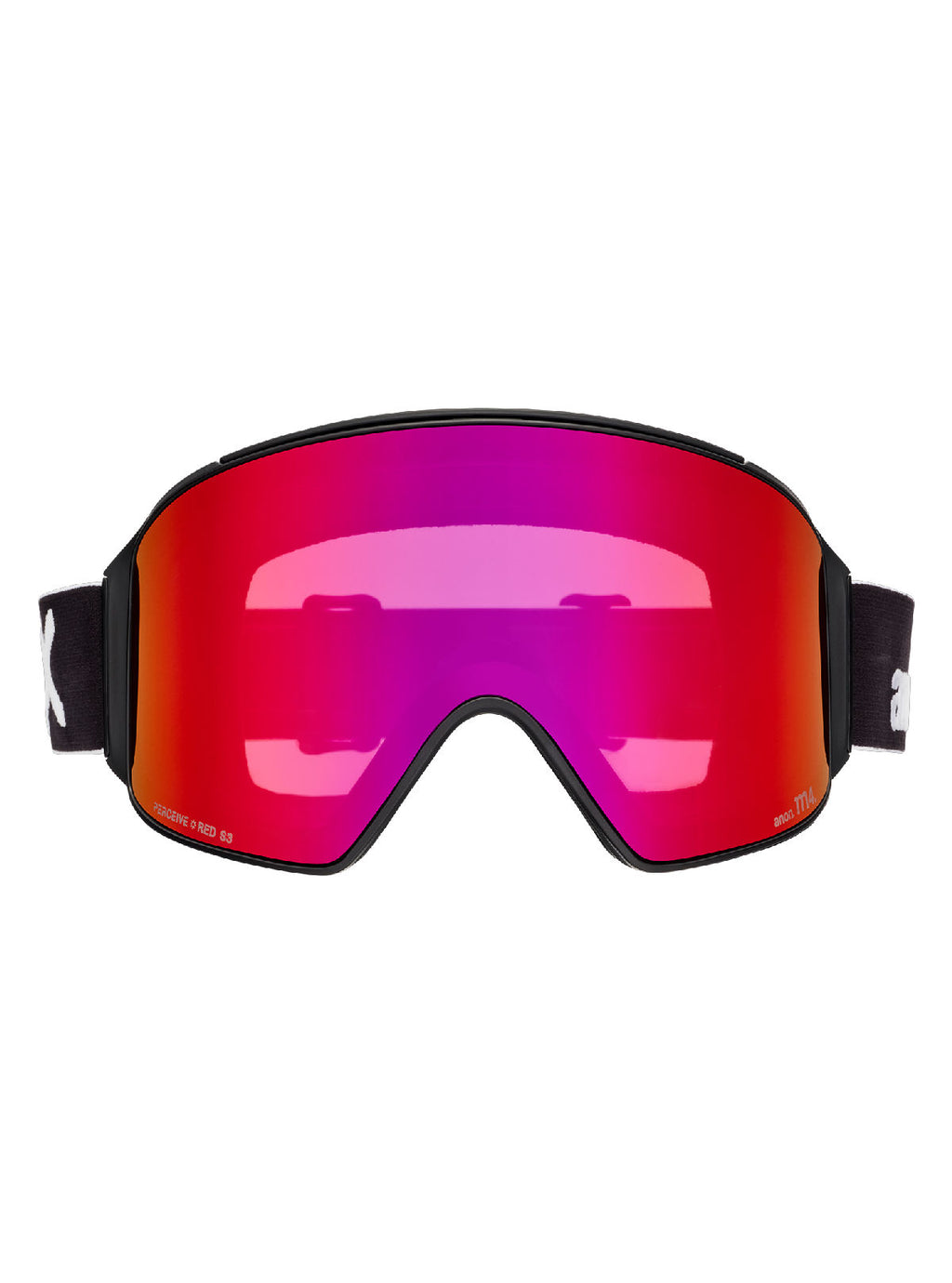 Anon M4 Goggles (Cylindrical) + Bonus Lens + MFI Face Mask - Black / Perceive Sunny Red - Anon Magnatech Goggle - alternate view 2