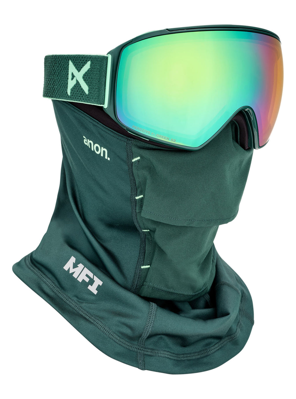 Anon M4 Goggles (Toric) + Bonus Lens + MFI Face Mask - Brunswick Green / Perceive Variable Green - Anon Magnatech Goggle - alternate view 5