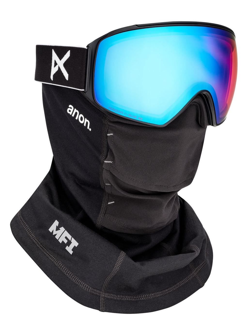 Anon M4 Goggles (Toric) + Bonus Lens + MFI Face Mask - Black / Perceive Variable Blue - Anon Magnatech Goggle - alternate view 5