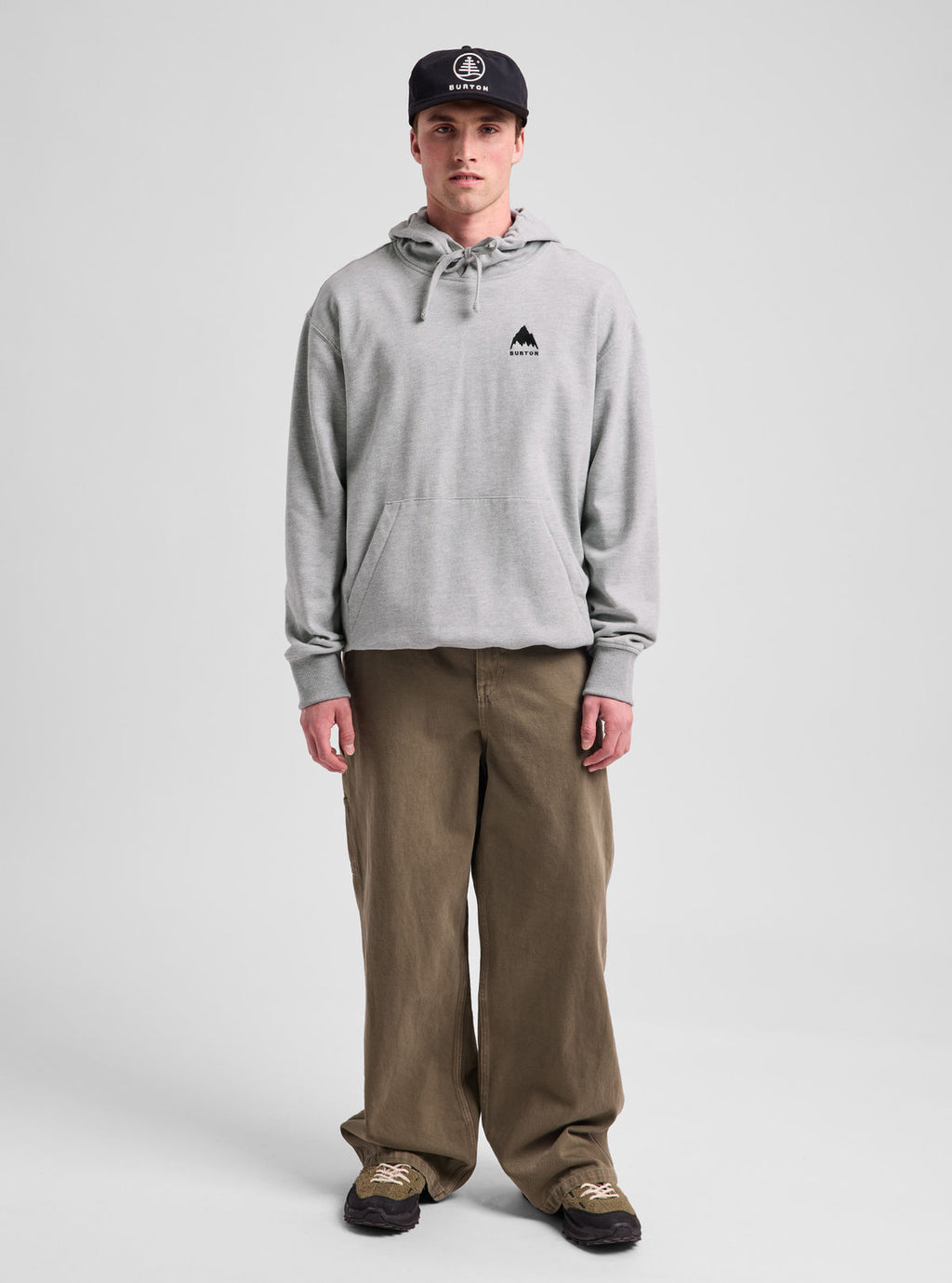 Men's Burton Mountain Pullover Hoodie - Gray Heather - Burton Pullover Hoodie Apparel - alternate view 6