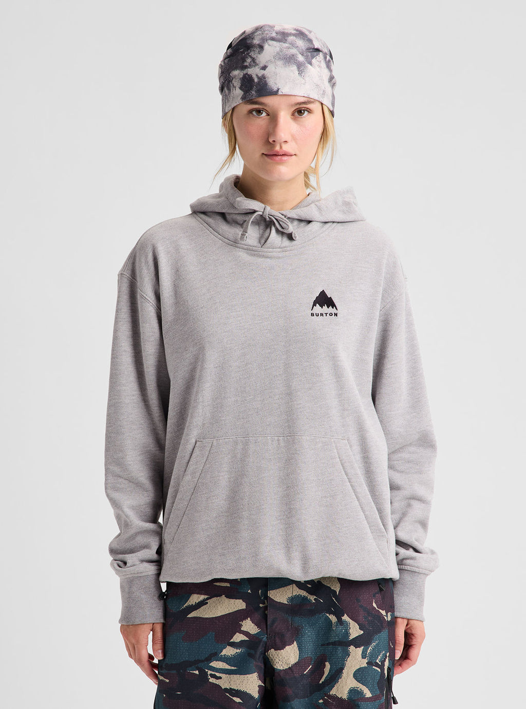 Men's Burton Mountain Pullover Hoodie - Gray Heather - Burton Pullover Hoodie Apparel - alternate view 3