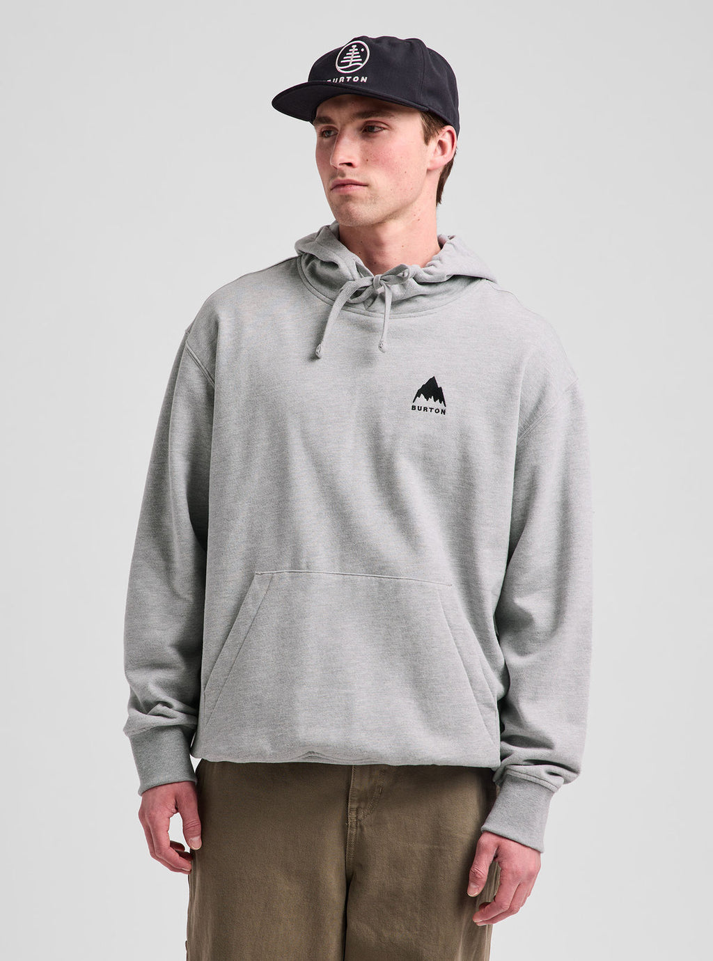 Men's Burton Mountain Pullover Hoodie - Gray Heather - Burton Pullover Hoodie Apparel - alternate view 7
