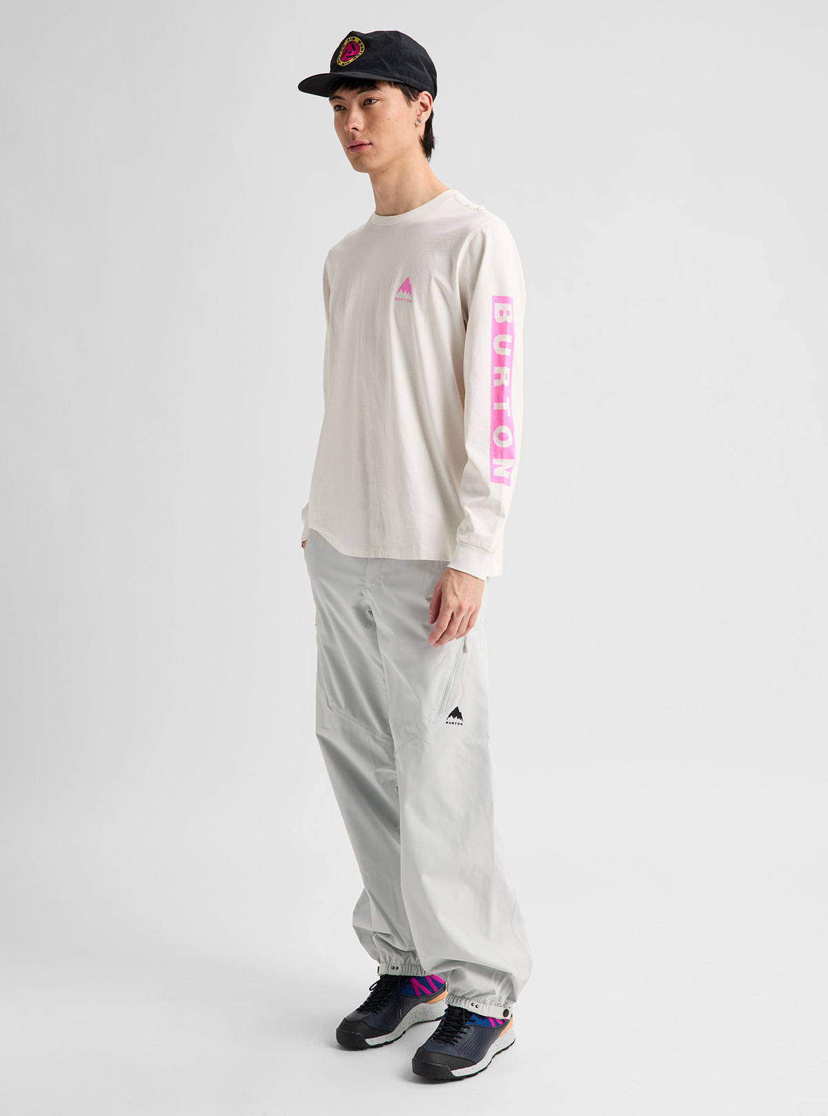 Men's Burton Elite Long Sleeve T-Shirt - Stout White/Shockwave Pink - Burton LS Tee Apparel - alternate view 2