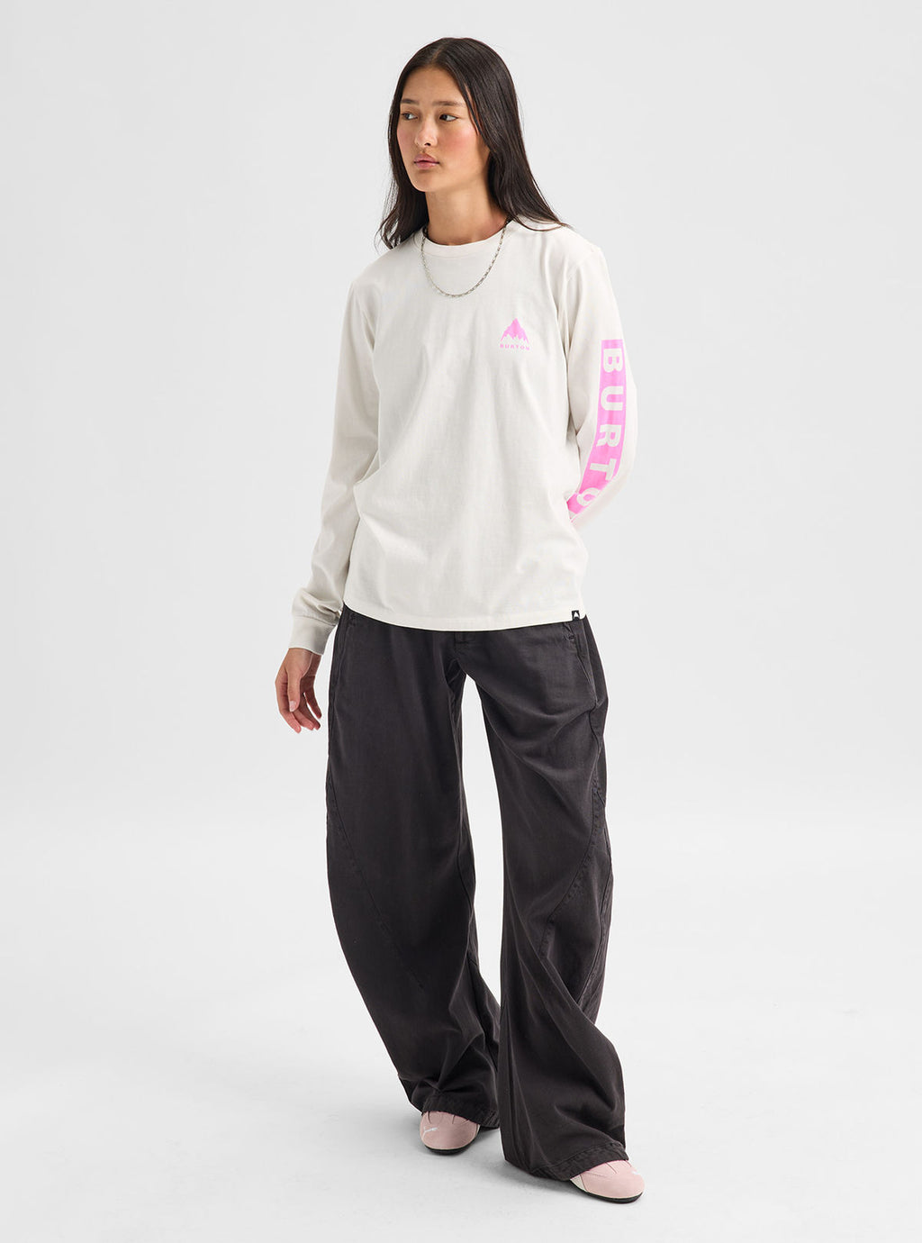 Men's Burton Elite Long Sleeve T-Shirt - Stout White/Shockwave Pink - Burton LS Tee Apparel - alternate view 6