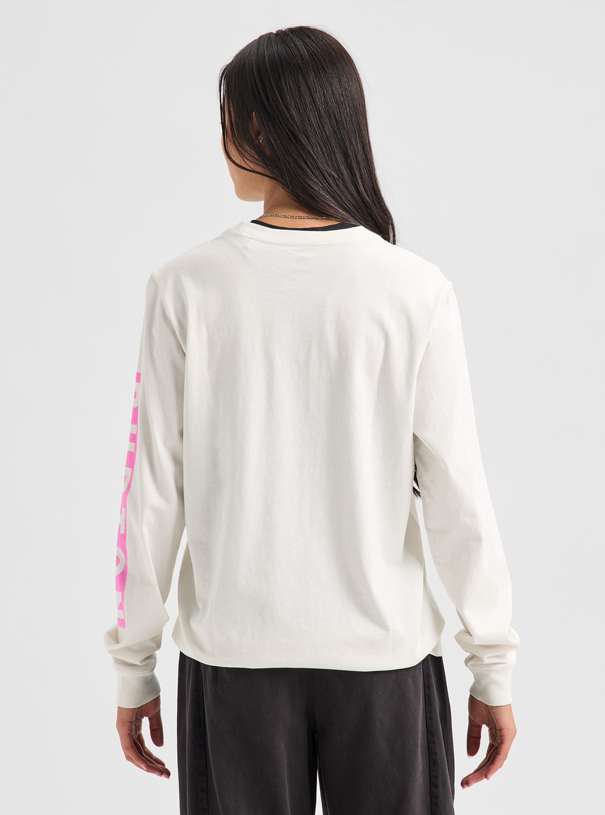 Men's Burton Elite Long Sleeve T-Shirt - Stout White/Shockwave Pink - Burton LS Tee Apparel - alternate view 8