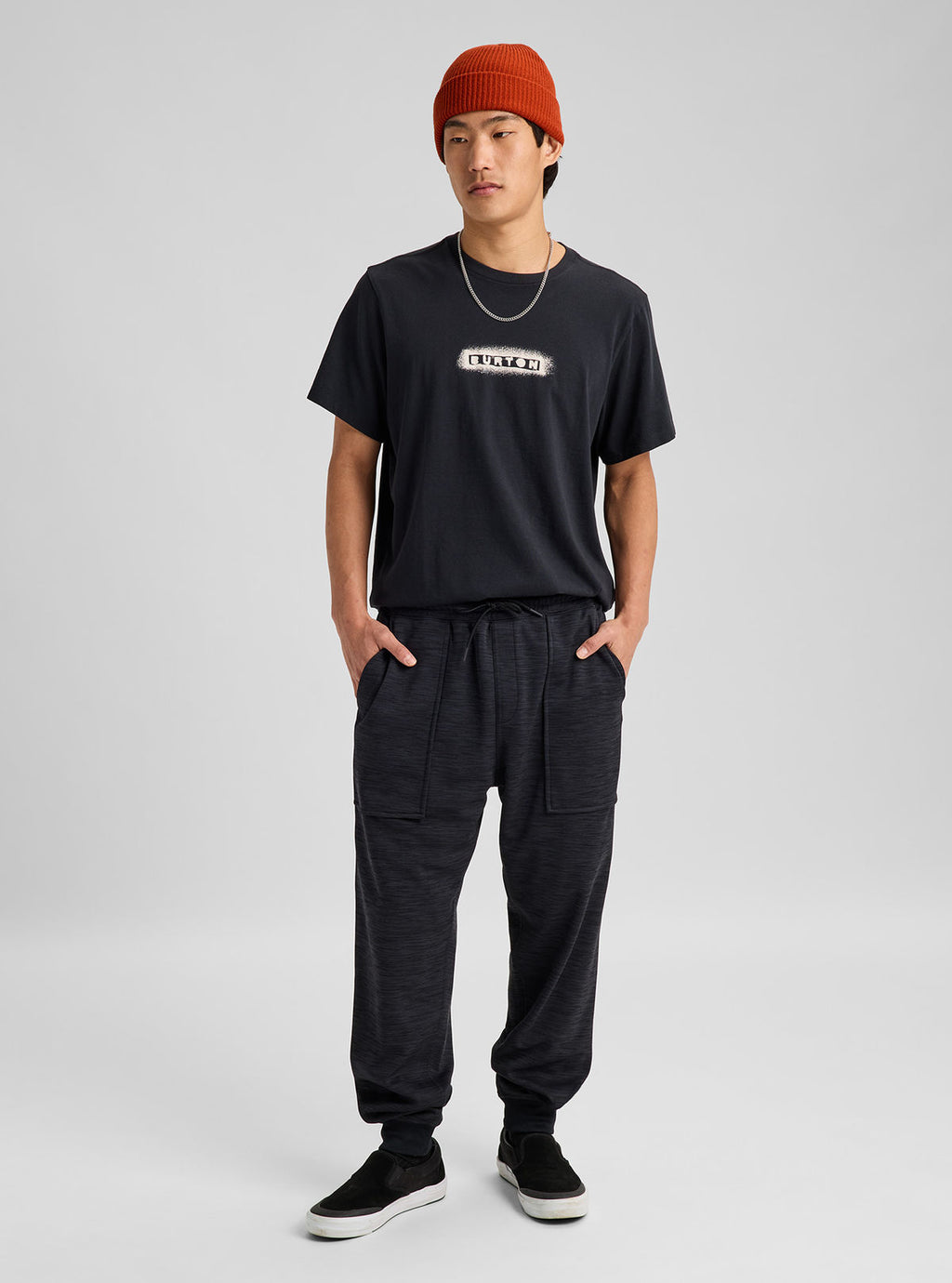 Men's Burton Oak Fleece Pants - True Black Heather - Burton Pants Apparel - alternate view 2