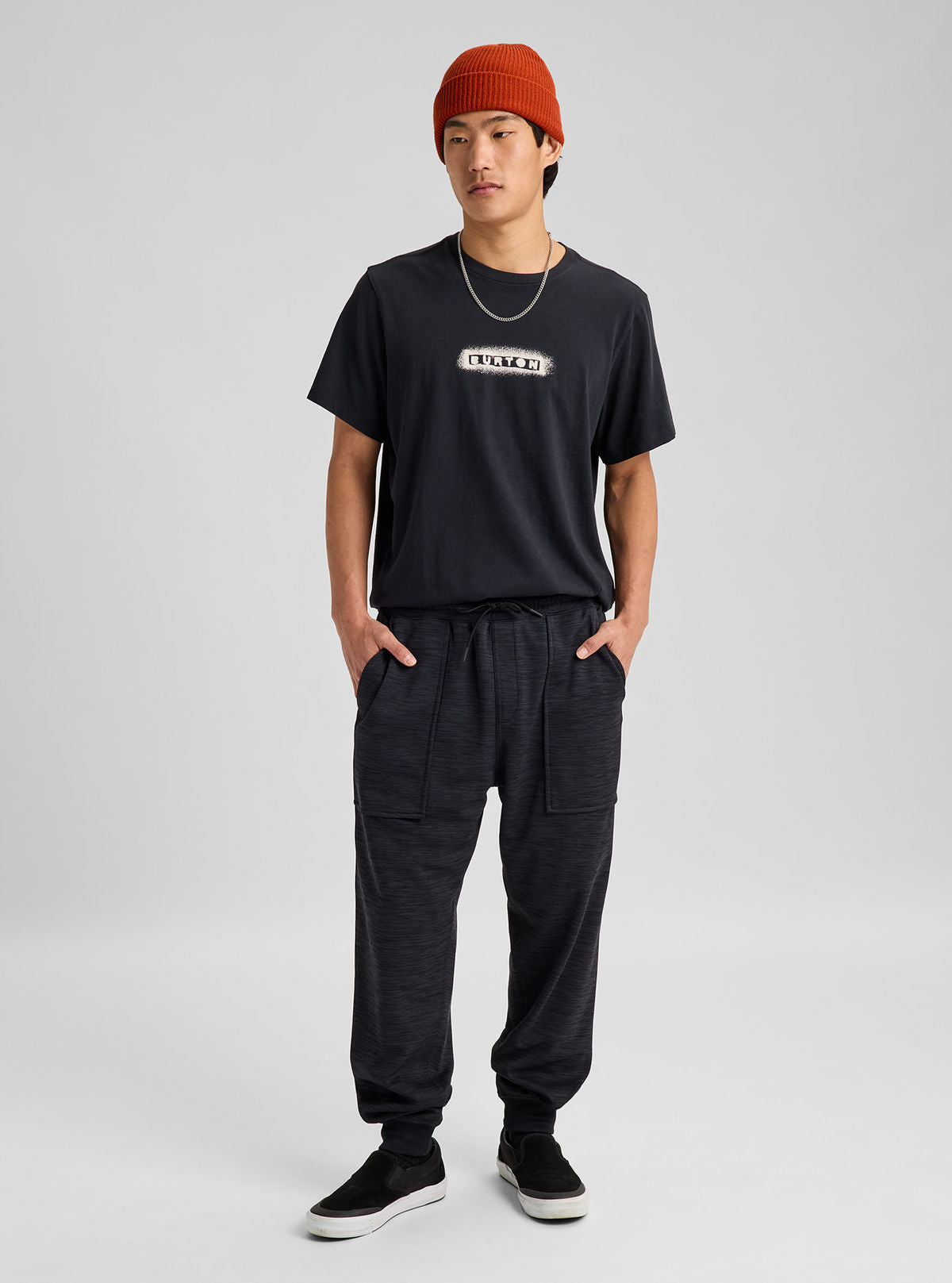 Men's Burton Oak Fleece Pants - True Black Heather - Burton Pants Apparel - alternate view 2