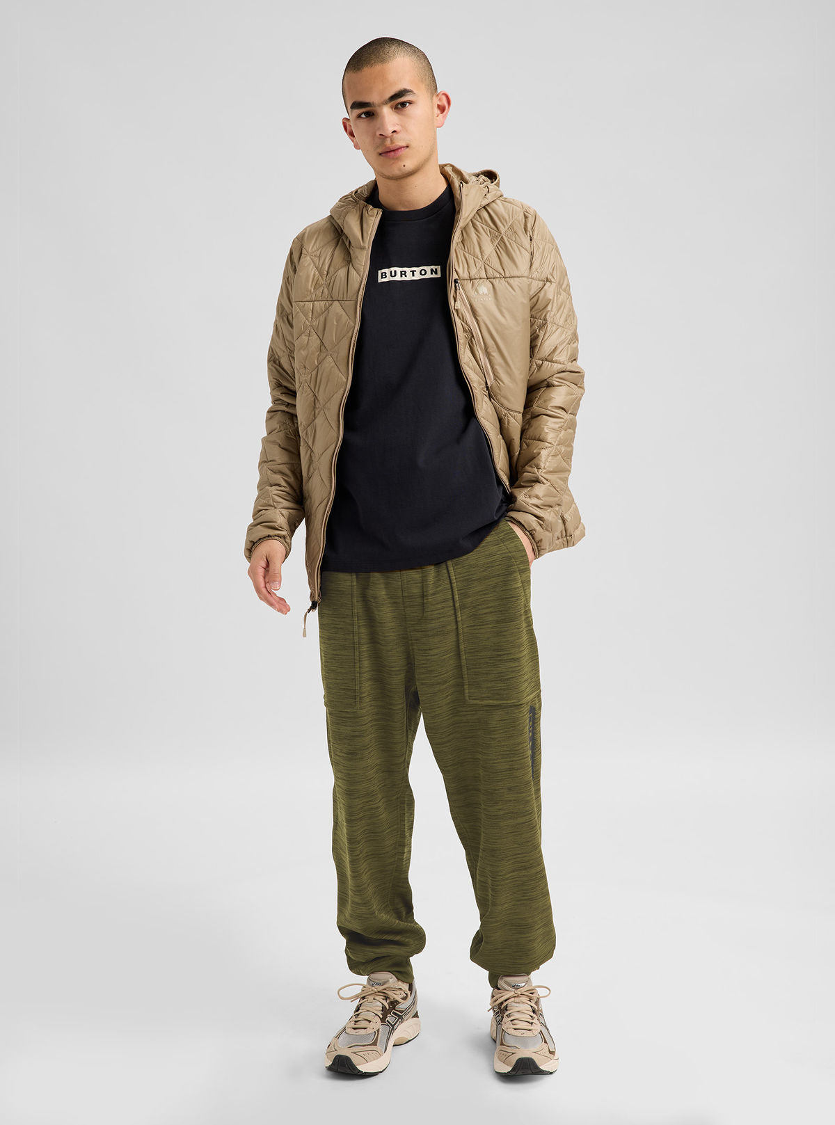 Men's Burton Oak Fleece Pants - Dried Moss Htr - Burton Pants Apparel - alternate view 2