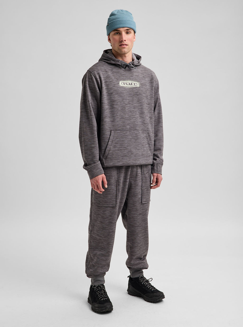 Men's Burton Oak Fleece Pants - Gotham Gray Htr - Burton Pants Apparel - alternate view 3