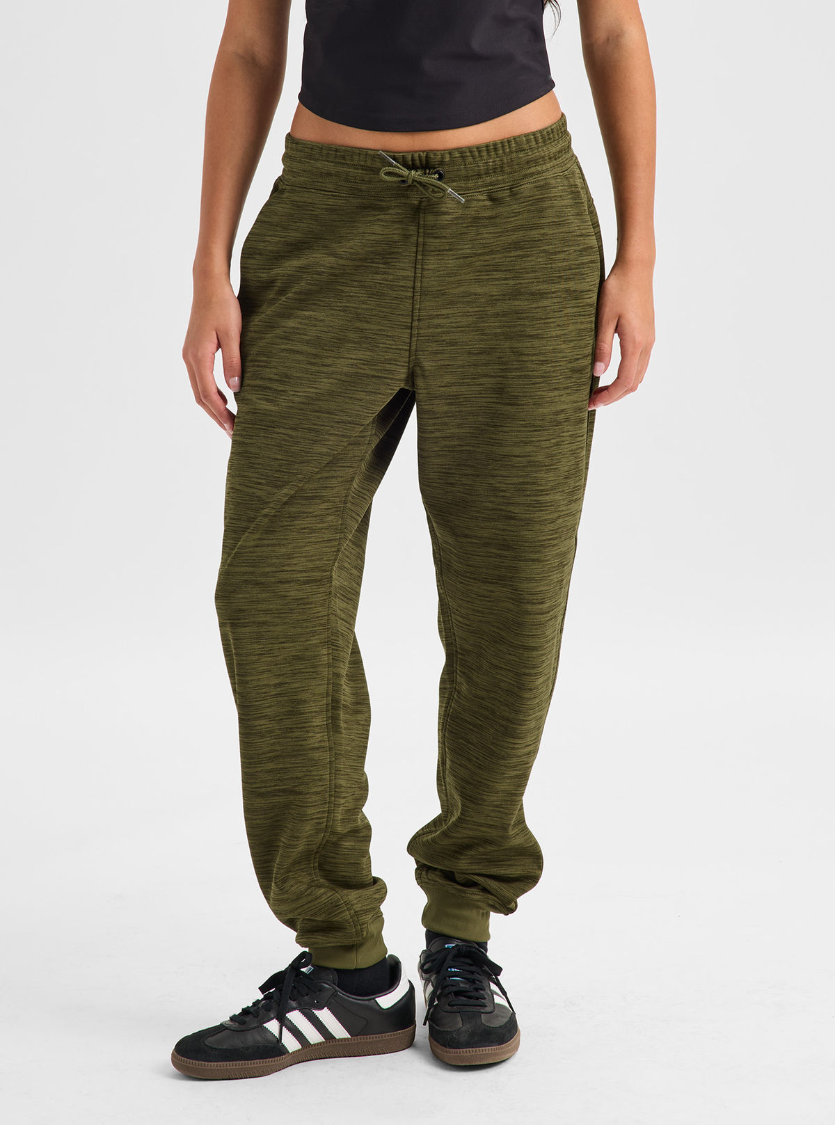 Women's Burton Oak Fleece Pants - Dried Moss Htr - Burton Pants Apparel - alternate view 3