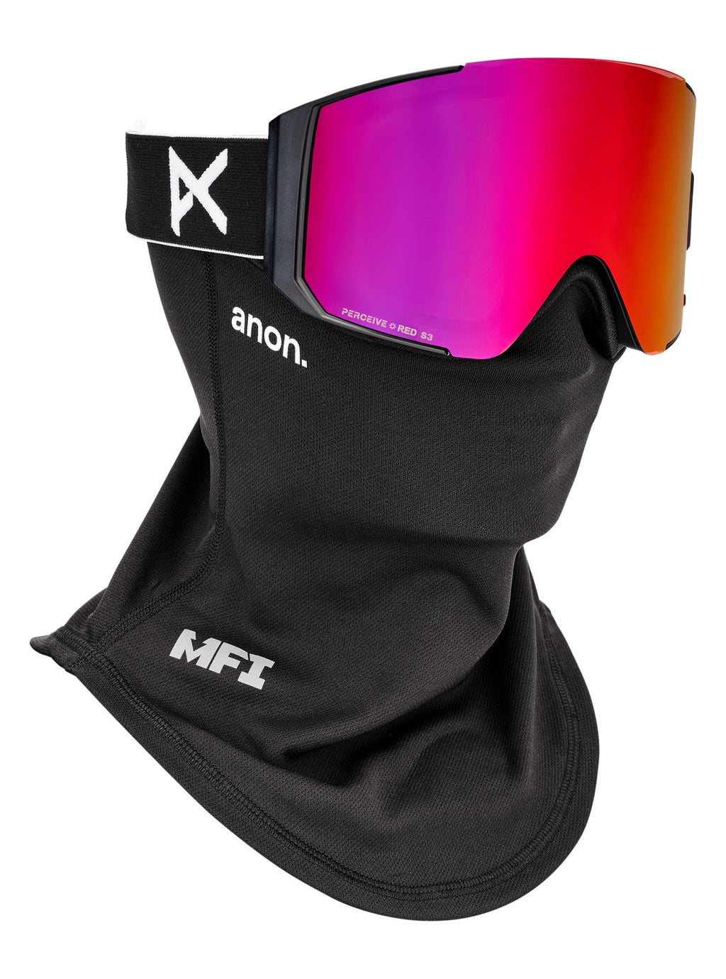Anon Sync Goggles + Bonus Lens + MFI Face Mask - Black / Perceive Sunny Red - Anon M-Fusion Goggle - alternate view 5