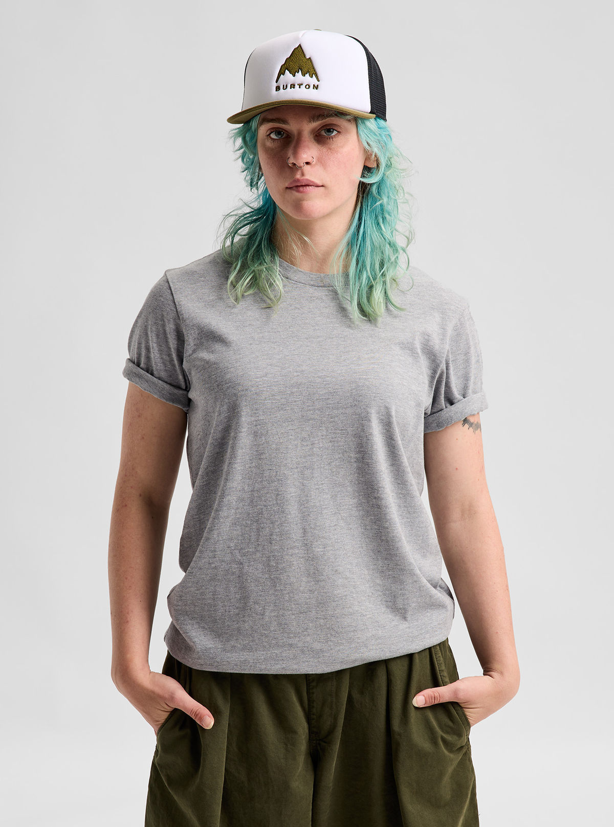 Men's Burton Classic Short Sleeve T-Shirt - Gray Heather - Burton SS Tee Apparel - alternate view 7
