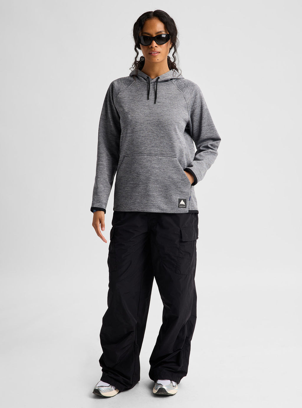 Women's Burton Crown Weatherproof Pullover Fleece - True Black Heather - Burton Pullover Hoodie Apparel - alternate view 2