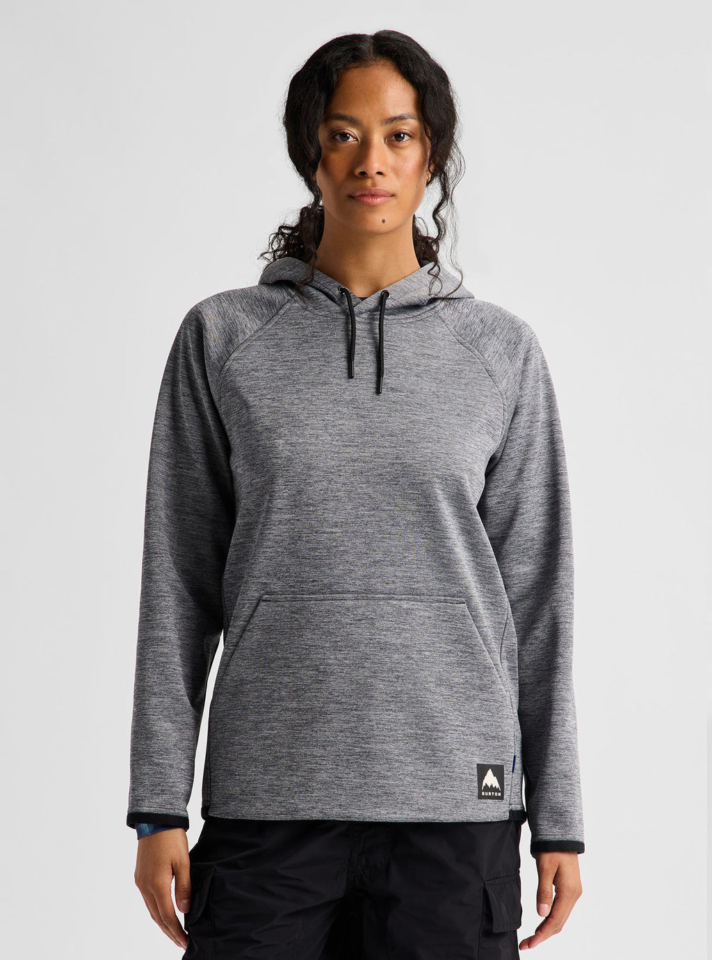 Women's Burton Crown Weatherproof Pullover Fleece - True Black Heather - Burton Pullover Hoodie Apparel - alternate view 3