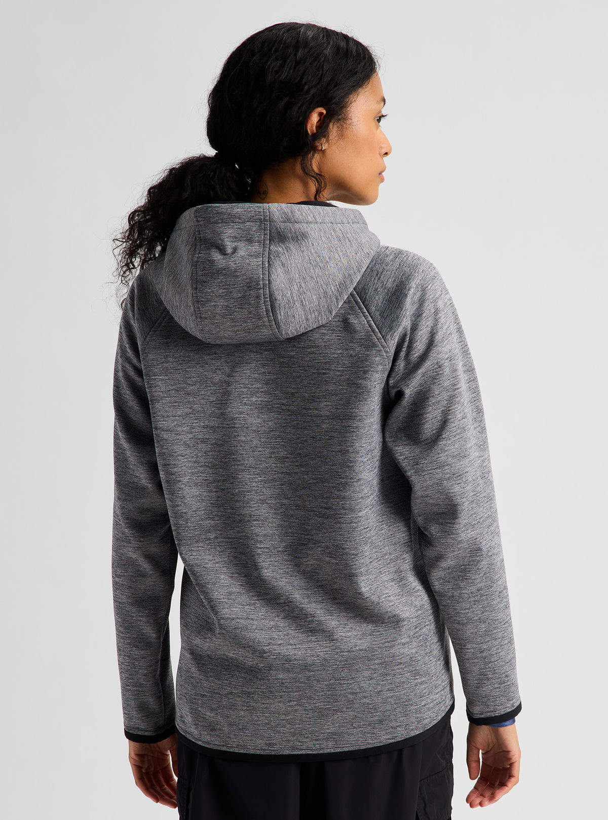 Women's Burton Crown Weatherproof Pullover Fleece - True Black Heather - Burton Pullover Hoodie Apparel - alternate view 4