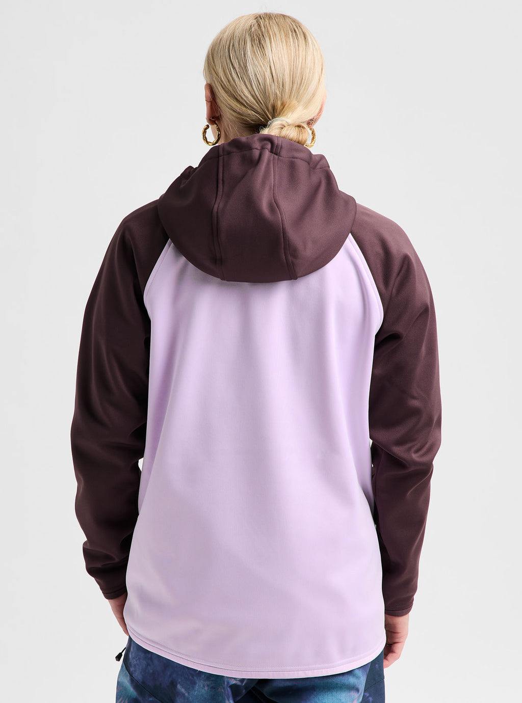 Women's Burton Crown Weatherproof Pullover Fleece - Bear Hug Brown/Moondust Purple - Burton Pullover Hoodie Apparel - alternate view 4