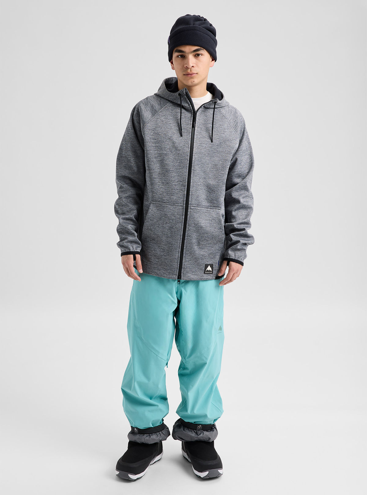 Men's Burton Crown Weatherproof Full-Zip Fleece - True Black Heather - Burton Full Zip Apparel - alternate view 2