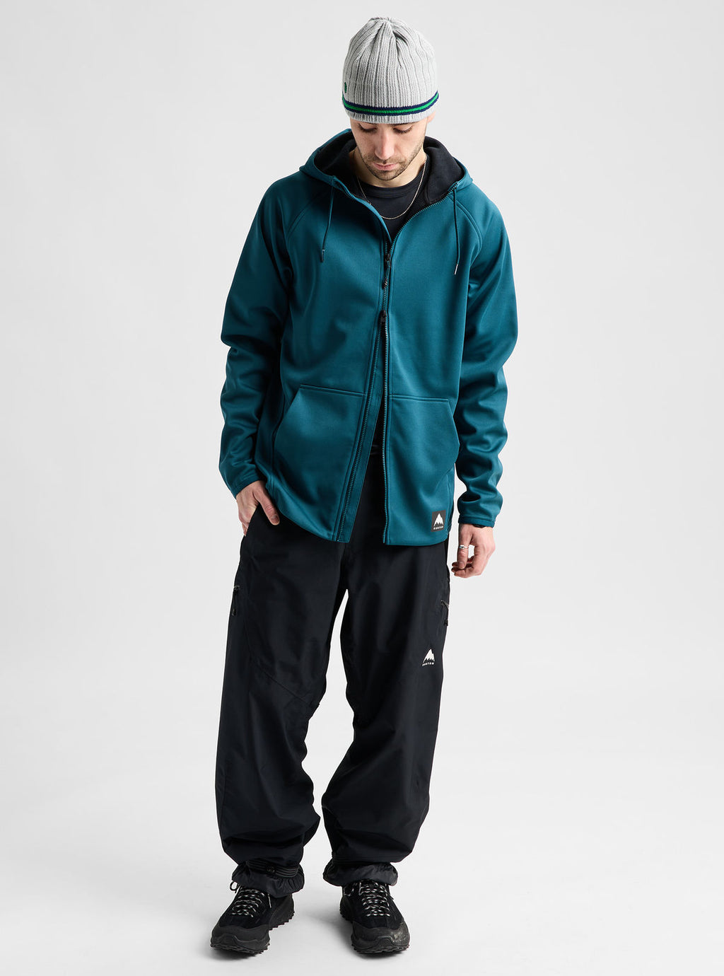 Men's Burton Crown Weatherproof Full-Zip Fleece - Atlantic Teal - Burton Full Zip Apparel - alternate view 3