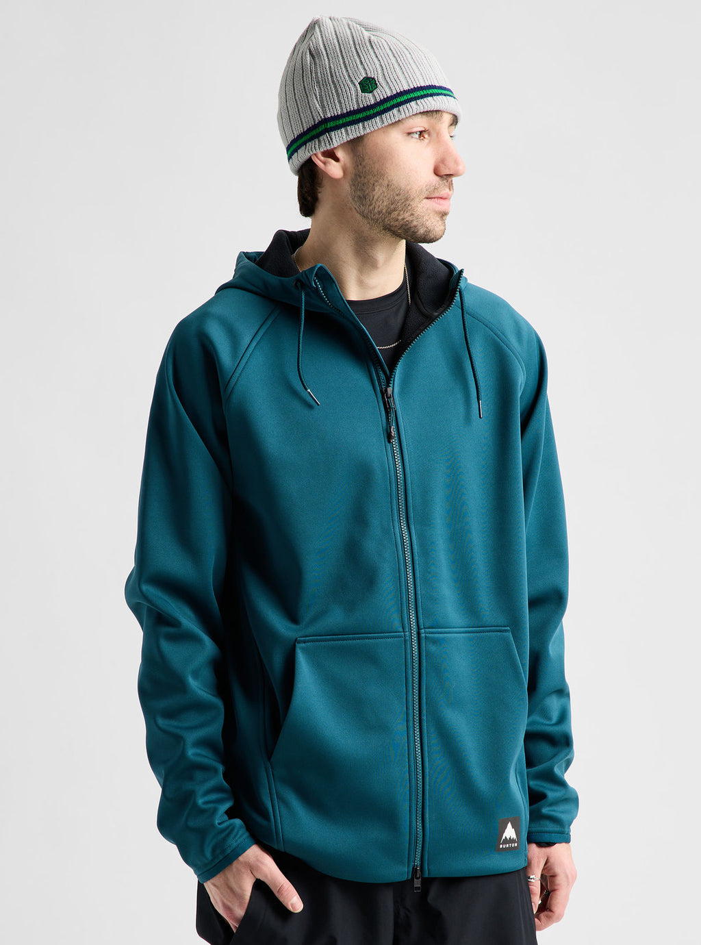 Men's Burton Crown Weatherproof Full-Zip Fleece - Atlantic Teal - Burton Full Zip Apparel - alternate view 4