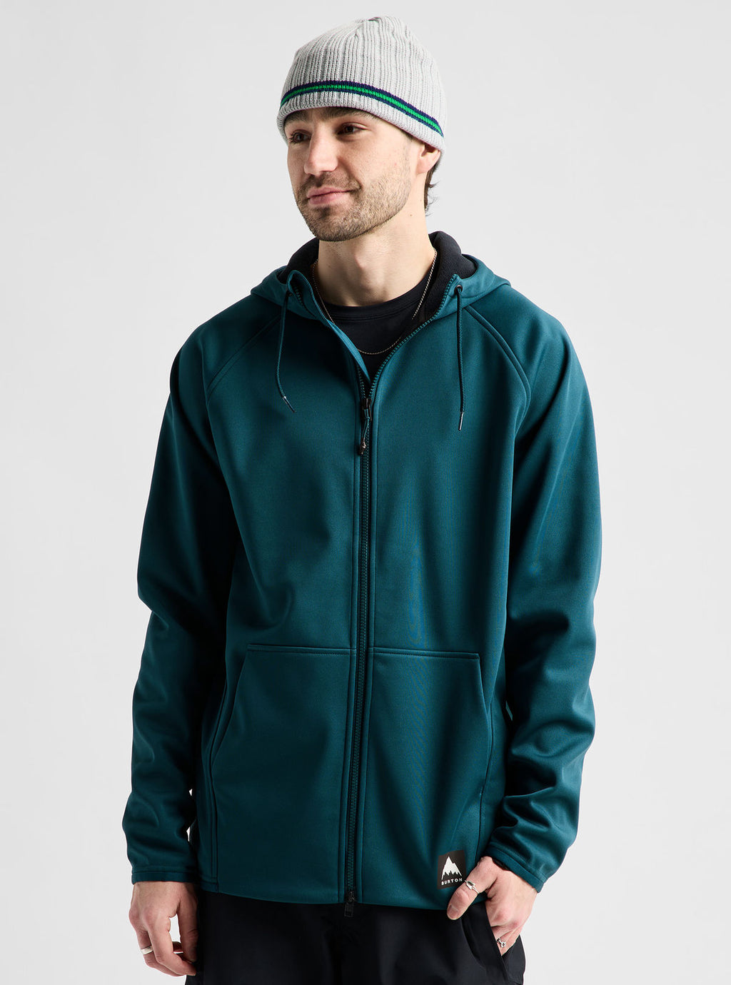 Men's Burton Crown Weatherproof Full-Zip Fleece - Atlantic Teal - Burton Full Zip Apparel - alternate view 7