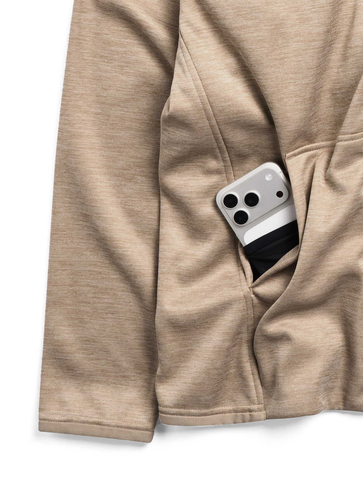 Men's Burton Crown Weatherproof Full-Zip Fleece - Summit Taupe Heather - Burton Full Zip Apparel - alternate view 2