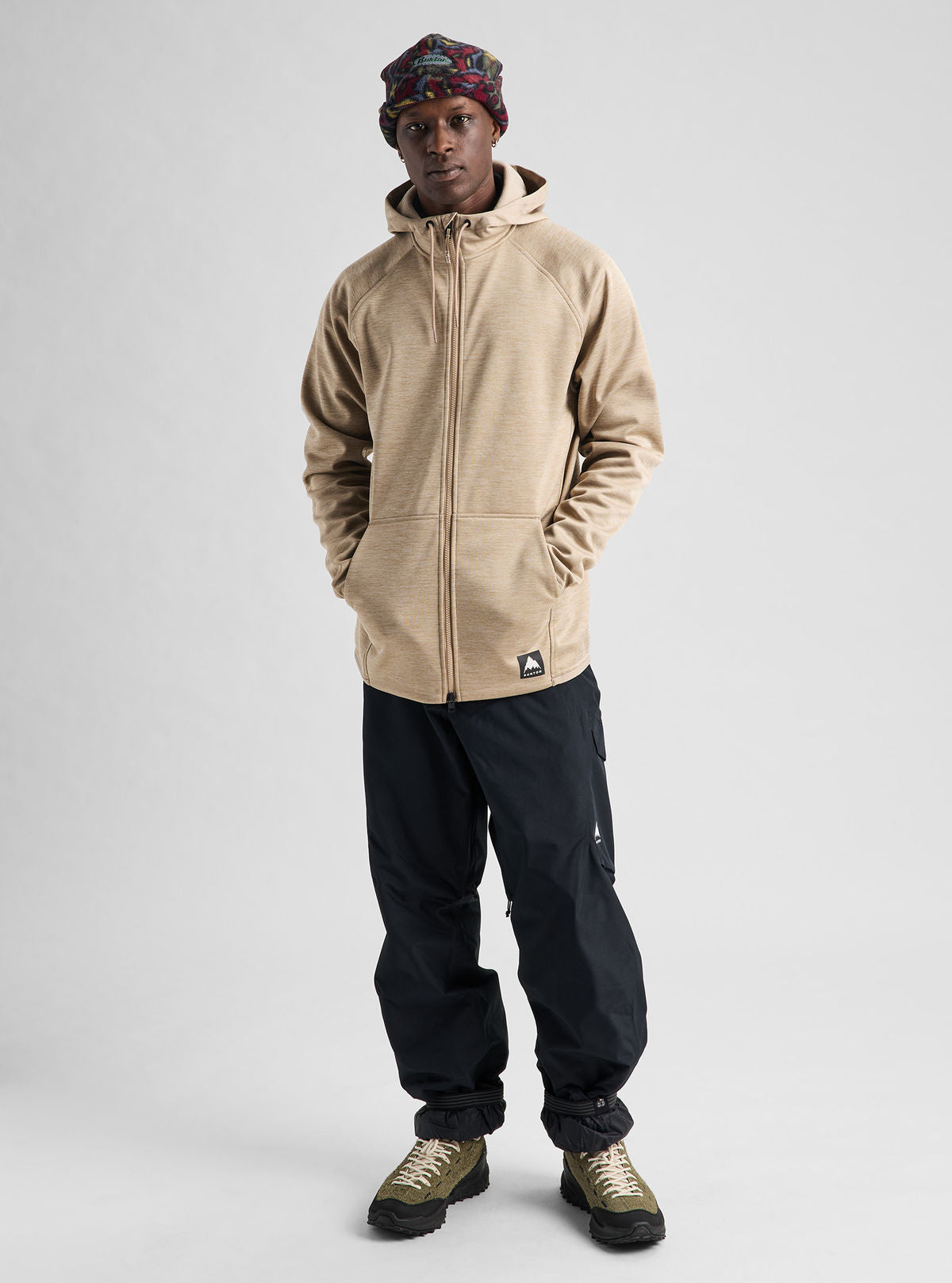 Men's Burton Crown Weatherproof Full-Zip Fleece - Summit Taupe Heather - Burton Full Zip Apparel - alternate view 3
