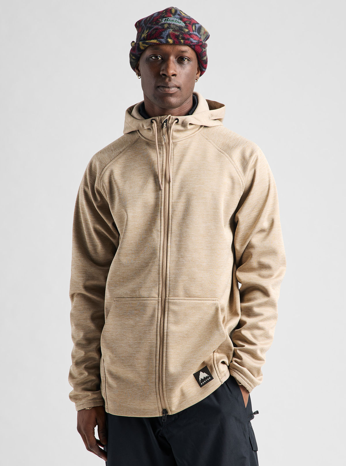 Men's Burton Crown Weatherproof Full-Zip Fleece - Summit Taupe Heather - Burton Full Zip Apparel - alternate view 4