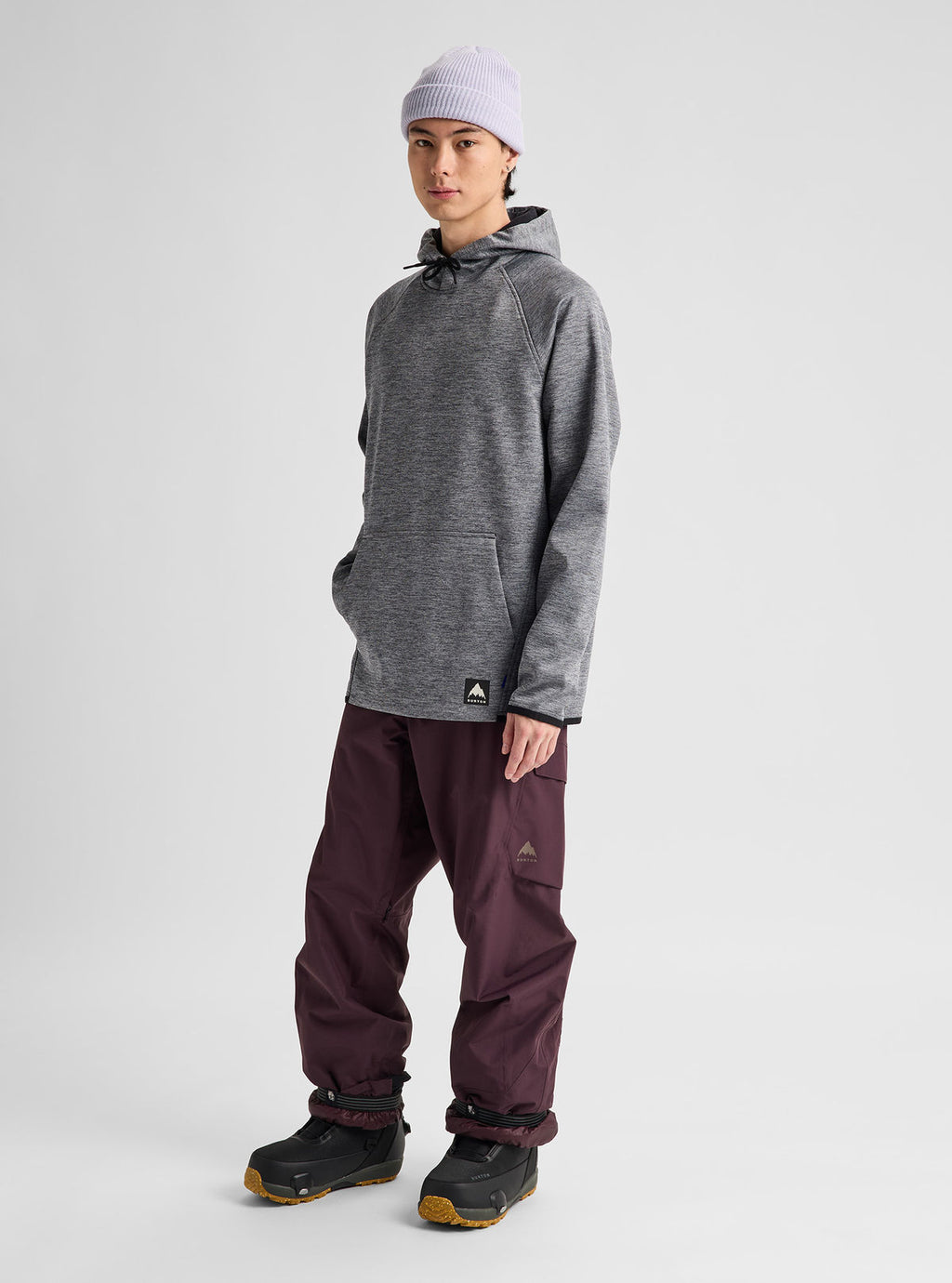 Men's Burton Crown Weatherproof Pullover Fleece - True Black Heather - Burton Pullover Hoodie Apparel - alternate view 2