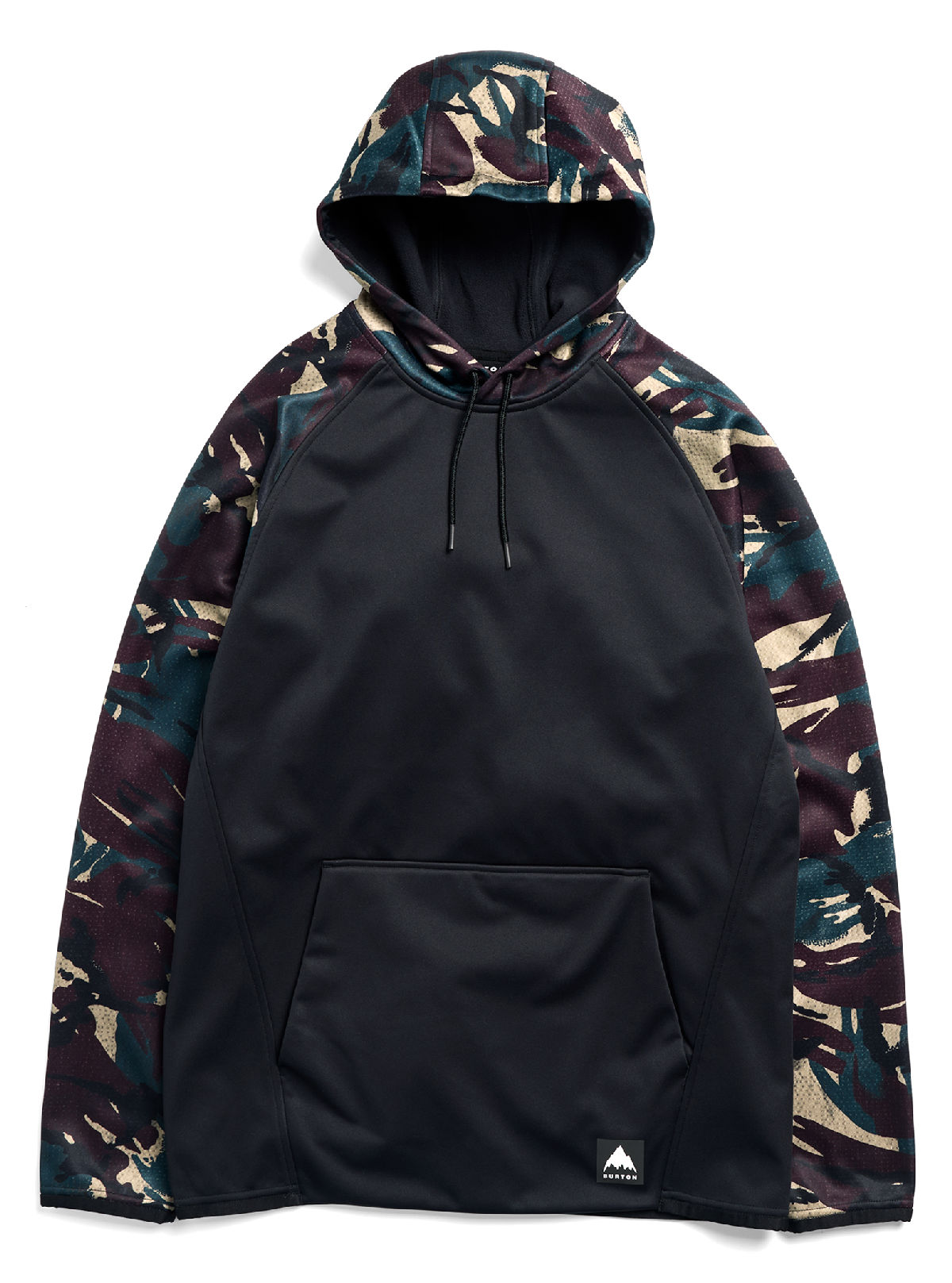 Men's Burton Crown Weatherproof Pullover Fleece - Seersucker / True Black - Burton Pullover Hoodie Apparel