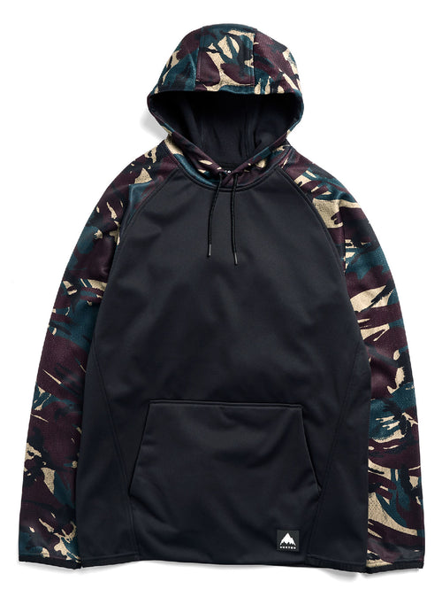 Men's Burton Crown Weatherproof Pullover Fleece - Seersucker True Black - Burton Pullover Hoodie Apparel